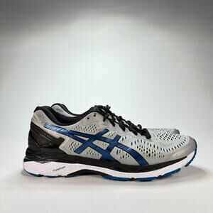 ASICS Gel Kayano 23 Gray Blue Black Lace Up Running Shoes T647N Men's Size 11.5